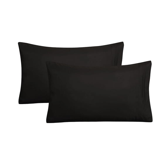 Nkmbld Pillow Cases Standard Size Set of 2, Summer Cooling Pillow Case Covers with Envelope Closure, Ultra Soft Hotel Quality Pillowcase Covers, Black