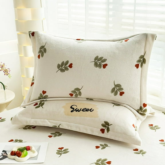 Nkmbld Pillow Cases Standard Size Velvet Warm Thickened Pillowcase Super Soft High Quality Brushed Microfiber Pillowcase