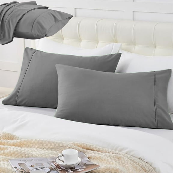 Nkmbld Pillowcases King Size, Double Brushed Microfiber Pillowcases, Super Soft Cooling Pillow Case Covers with Envelope Closure, Machine Washable
