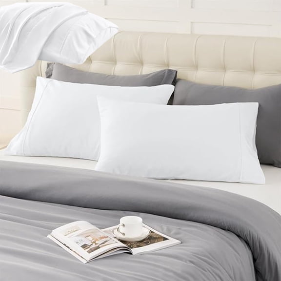 Nkmbld Pillowcases Queen Size, Double Brushed Microfiber Pillowcases, Super Soft Cooling Pillow Case Covers with Envelope Closure, Machine Washable