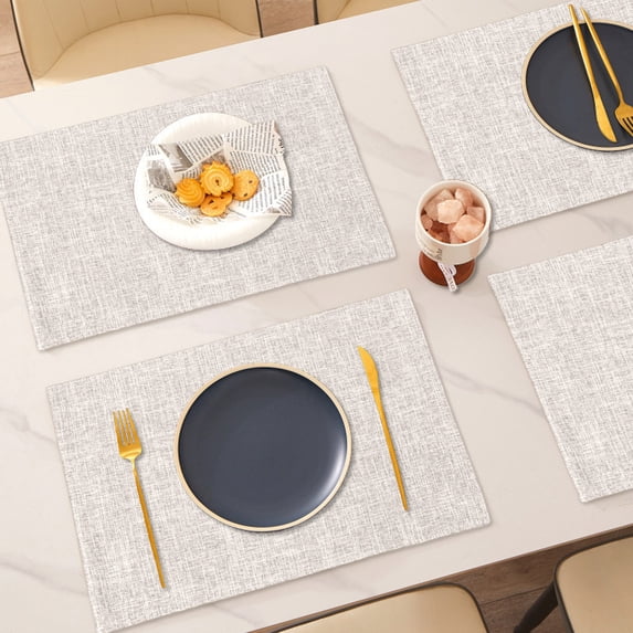 Nkmbld Place Mats Durable Farmhouse Table Mats Party Kitchen Dining Decoration, Heat Resistant Non-Slip Placemats for Dining Table