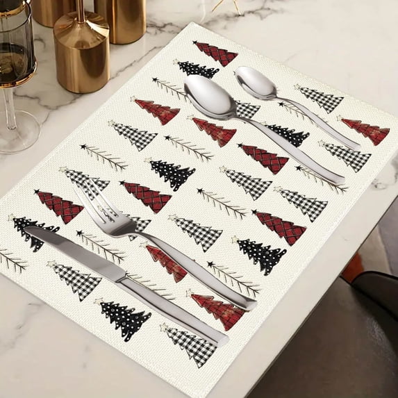 Nkmbld Placemats for Dining Table, Christmas Placemats Restaurant Decoration Table Mats Heat Resistant Non-Slip Place Mats for Kitchen Dining Decoration