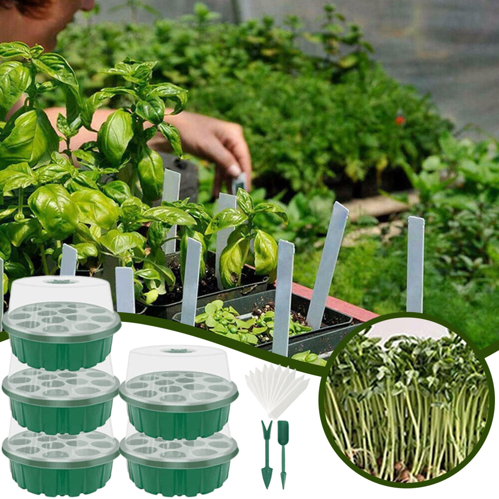 Nkmbld Plant Germination Trays 5 Pack Tray,Humidity Tray Kits with Dome ...
