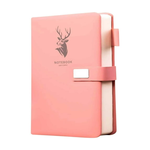 Nkmbld Pocket Notebook Business Notebook Thick A5 Leather Journal Office Notepad Large-sized Work Diary, Pink