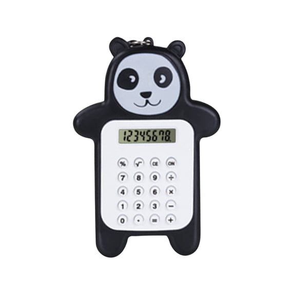 Nkmbld Pocket Size Calculator Cute Bear Calculator, 8-Digit LCD Display, Auto Power Off, Small Calculator Standard Function Electronics, Black