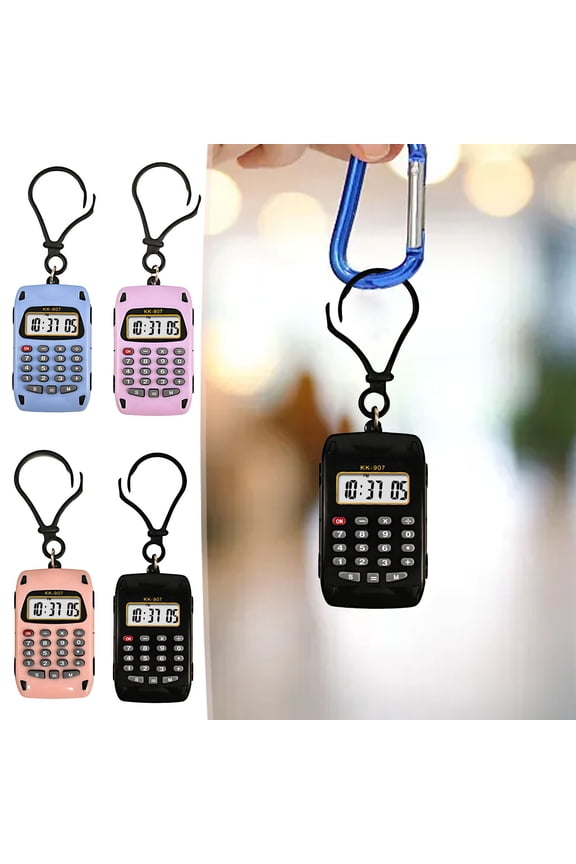 Pocket Size Calculator Cute Mini Keychain Digital Calculators, 8-Digit LCD Display, Small Calculator Standard Function Electronics
