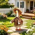 thumbnail image 1 of Nkmbld Porch Goose Decor with Rainbows Raincoat and Umbrella for Cement Plastic Goose Statue Decor, Lawn Porch Goose Clothing for Patio Yard Decor, 1 of 9