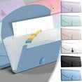 thumbnail image 1 of Nkmbld Portable Accordion File Folder, Large Capacity Test Paper and Tickets Storage Bag Multi Layer Transparent Office Classification Folder, Blue, 1 of 8