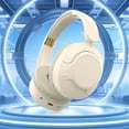 thumbnail image 1 of Nkmbld Portable Bluetooth Headphones Headphones Wireless Bluetooth Headset Subwoofer Bluetooth 5.3 Mobile Computer Game Music Sports Game Headphones, Beige, 1 of 6
