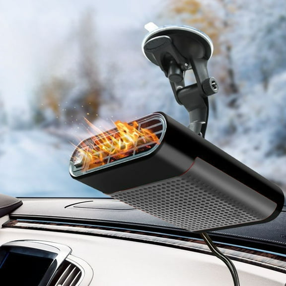 Nkmbld Portable Car Heater and Defroster, 2 in 1 Automobile Windshield Fast Heaters Car Heater That Plugs into Cigarette Lighter for Car, Black