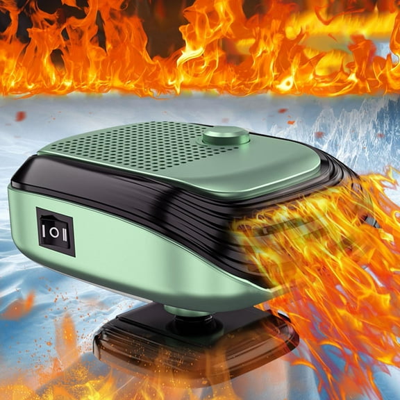 Nkmbld Portable Car Heaters for Vehicle, Winter Interior Speed Heating 12V Heating Fan Defogging Heating Heater That Plugs into Cigarette Lighter for Car, Green