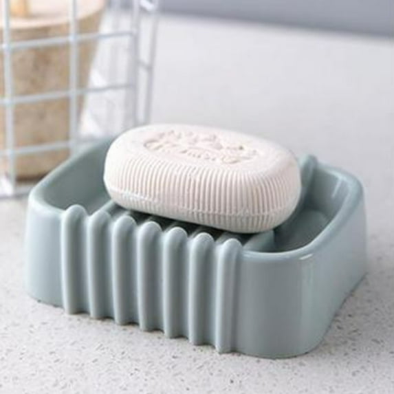 Nkmbld Portable Draining Soap Dishes, Large Size Soap Box Drainable Soap Holders for Kitchen, Bathroom, Laundry, Blue