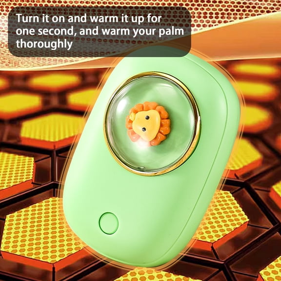 Nkmbld Portable Hand Warmers, Reusable Type-C Rechargeable Hand Warmers Two-Speed Thermostat Adjustable Heater for Hunting, Golf, Camping, Green