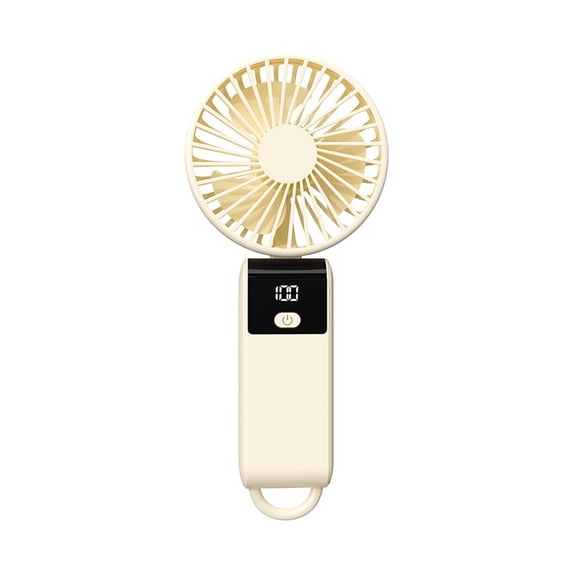 Nkmbld Portable Handheld Fan, Folding Desktop Fan Usb Charging Portable Handheld Fan with LED Digital Display Hanging Necks Fan for Outdoor Activities