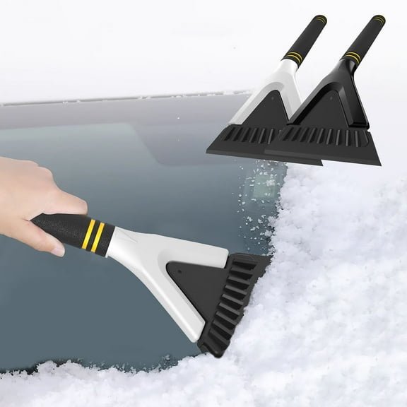 Nkmbld Portable Snow Shovel, Small Snow Scraper for Car Non-Slip Ergonomic Windscreen Scraper Multifunctional Snow Brush for Winter, Black