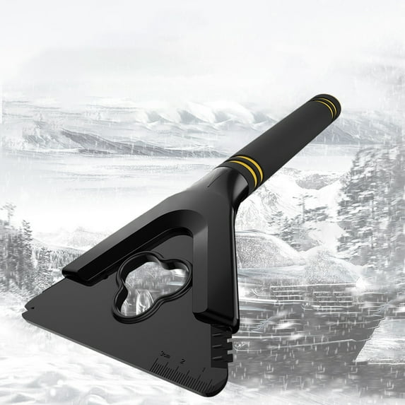 Nkmbld Portable Snow Shovel for Car, Snow Brush with Squeegee and Ice Scraper for Car Windshield Detachable Car Snow Shovel with Grip, Black
