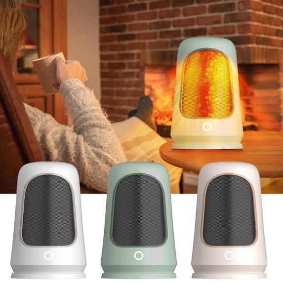 Nkmbld Portable Space Heater for Indoor Use, 12H Timer, Eco and Fan Mode, Rapid and Safe Heating for Bedroom, Office, Pink