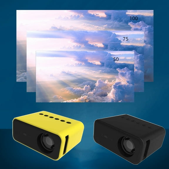 Nkmbld Portable Video Projector, Household Mini Projector Mobile Phone Tablet Laptop Same Screen High-Definition LED Projector Compatible with HDMI/USB/iOS/Android/Windows