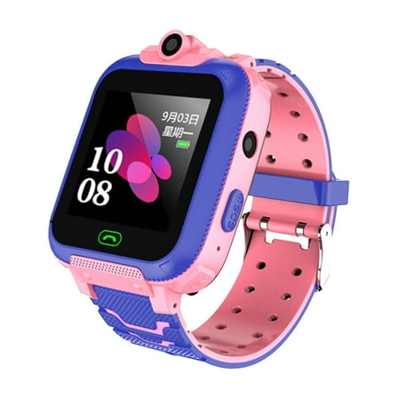 Portable Wristwatches Electronic Watch Girls Boys Birthday Gify Sports Watch with Camera Calling, Pink
