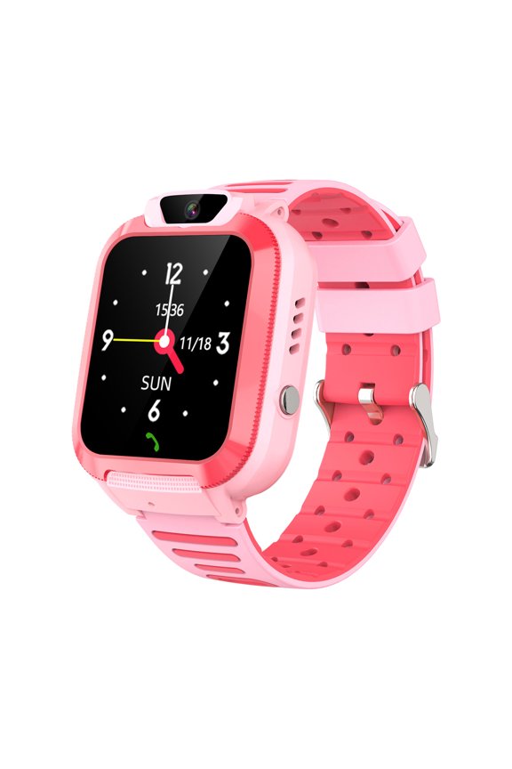 Portable Wristwatches Intelligent Watch with High-Definition Touchscreen and Camera for Video Calls 4G Card Pluggable Phone Watch Accurate Positioning, Pink