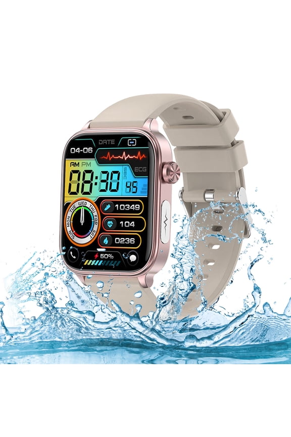 Portable Wristwatches Watch Bluetooth Talk Heart Meter Step Distance Voice Assistants Bracelet Sports Watch, White