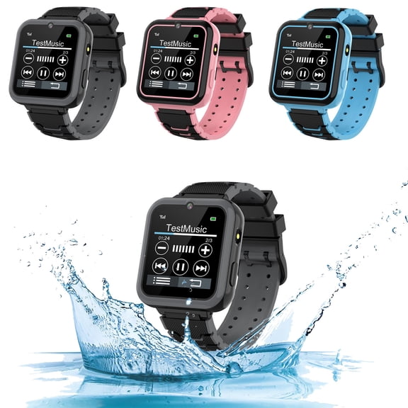 Nkmbld Portable Wristwatches with Game Smart Clock Music Play Flashlight Smart Watch, IP68 Waterproof for Gift, Black