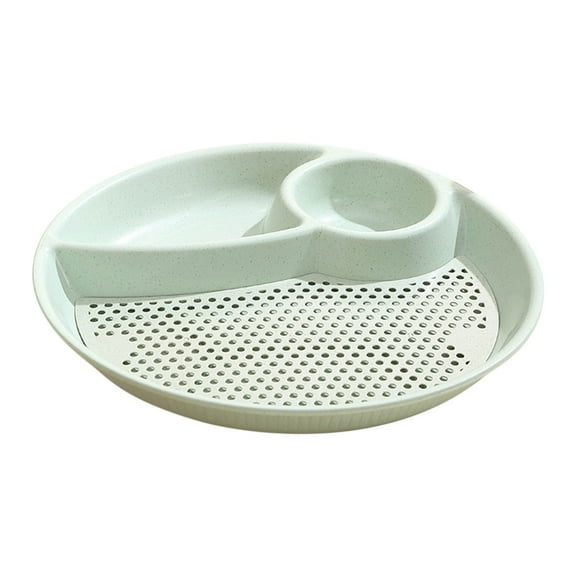 Nkmbld Reusable Lightweight Divided Dish Set Stackable Divider Plates Microwave Safe, Modern Shape Dinnerware Dishes Set for Kitchen, Green