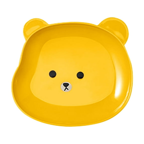 Nkmbld Reusable Lightweight Teddy Bear Dessert Plate Durable Household Dining Table Spit Bones Plates Suitable for Restaurant Kitchen and Camping, Yellow