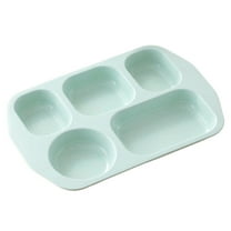 Nkmbld Reusable Portion Control Dinner Diet Plates, Durable Lightweight Plates Lunch Boxes for Office Workers, Dishwasher and Microwave Safe, Green