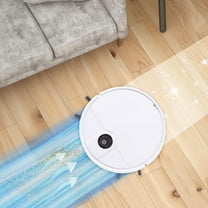Nkmbld Robot Sweeper with Low Noise Operation Robotic Vacuum Cleaner 3 in 1 Rechargeable Automatic Smart Cleaner Sweeper Suction Remover, White