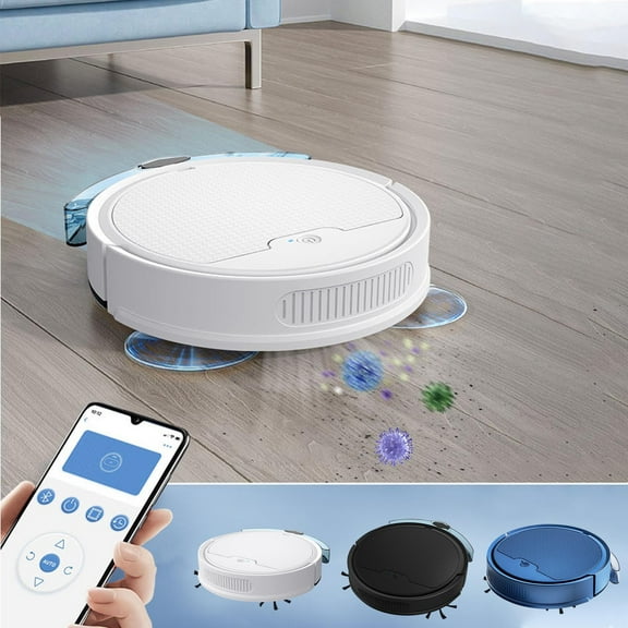 Nkmbld Robot Vacuum Cleaner Household Cleaning and Sweeping Machine, Automatic Water Tank Sweeping and Dragging Integrated, White
