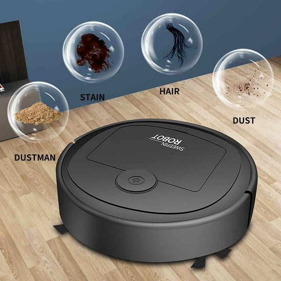 Nkmbld Robot Vacuum Cleaner Intelligent Floor Mopping Robot Fully Automatic Cleaning Mop Household Floor Scrubbing Sweeping and Washing, Black