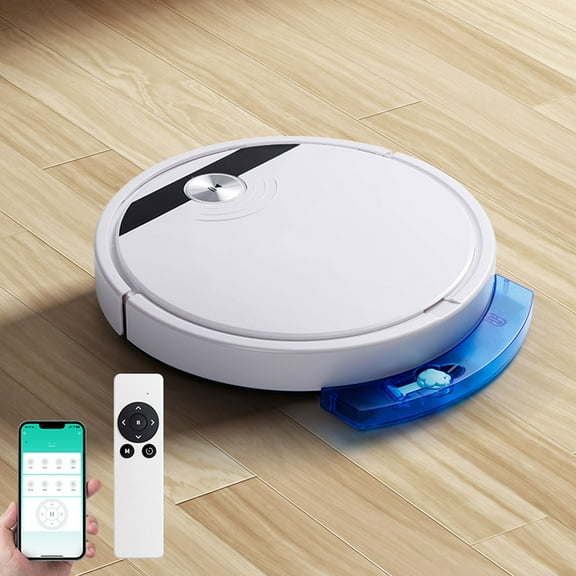 Nkmbld Robot Vacuum Cleaner and Mop Combo App Remote Control Robotic Vacuum Self-Charging Sweeping Robot Set, White