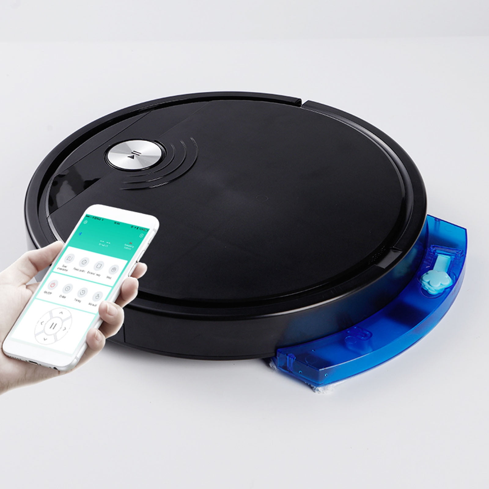 Nkmbld Robot Vacuum and Mop Combo with Low Noise Operation App Remote Control Robotic Vacuum Self-Charging Mopping Robot Vacuum Cleaner Set, Black