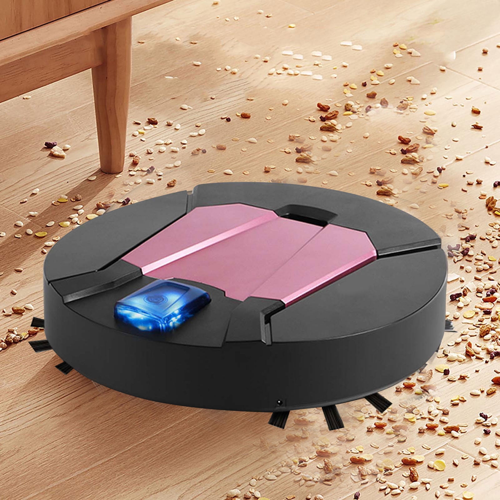 Nkmbld Robot Vacuum with Low Noise Operation Intelligent Sweeping Robot Suction Sweeping and Towing 3 in 1 Large-sized Robot Vacuum Cleaner, Black