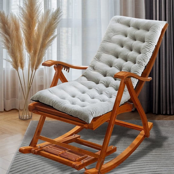 Nkmbld Rocking Chair Cushions Indoor Outdoor, Super Soft Comfy Chair Pad Waterproof High Back Rocking Chair Cushions for Lounger Recliner, Gray