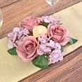thumbnail image 1 of Nkmbld Rose Candle Ring Wreaths for Home Cabinets Artificial Berry Candle Rings for Home, Wedding, Christmas Holiday Table Centerpiece Decorations, 1 of 8
