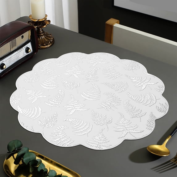 Nkmbld Round Table Placemats Christmas Placemats Restaurant Decoration Table Mats Heat Resistant Waterproof Place Mats for Kitchen Dining Decoration
