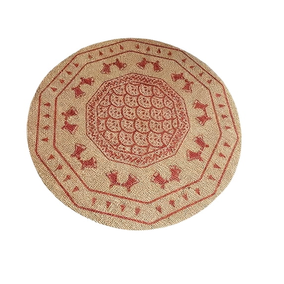 Nkmbld Round Woven Placemats Christmas Placemats Snowflake Reindeer Table Mats Heat Resistant Place Mats for Party Kitchen Dining Decoration