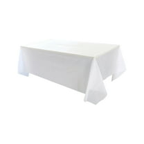Nkmbld Rustic Table Cover Decoration Disposable Tablecloth Plastic Party Plain Tablecloth Solid Color Water Proof and Oil Proof Tablecloth, White