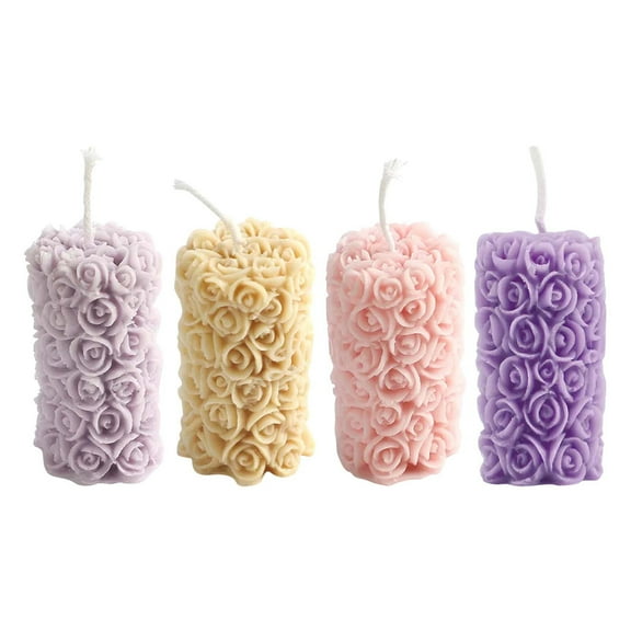 Nkmbld Scented Candles Gift Set, Rose Pillar Sculpted Aroma Candle, Long-Lasting Candlesticks for Christmas Dinner Birthday Party Wedding Holiday Decoration