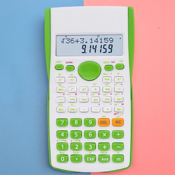 Nkmbld Scientific Calculator Battery Powered Multifunctional Basic Calculator with LCD Display Math Algebra Geometry Trigonometry Tools, Green