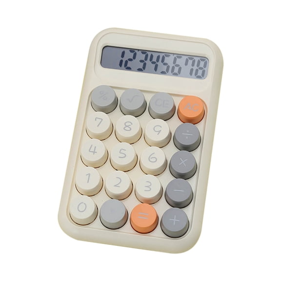 Nkmbld Scientific Calculators Portable Basic Standard Calculators Mini Digital Desktop Calculator with 8-Digit LCD Display and Big Buttons, Beige