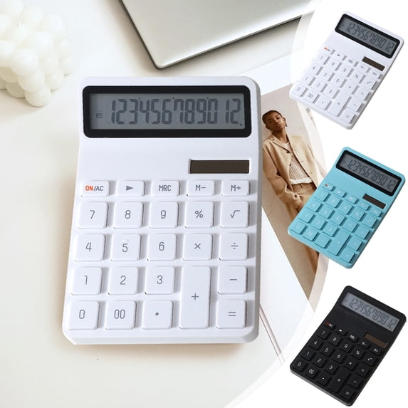 Nkmbld Scientific Calculators Solar Desk Calculator with Large LCD Display, Portable Basic Standard Calculators for Business, Accounting and Exam Use