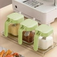 thumbnail image 1 of Nkmbld Seasoning Bottle with Spoon Kitchen Transparent Seasoning Jar Sealed Proof Quantitative Condiment Jar Large Opening Glass Jar, Green, 1 of 8