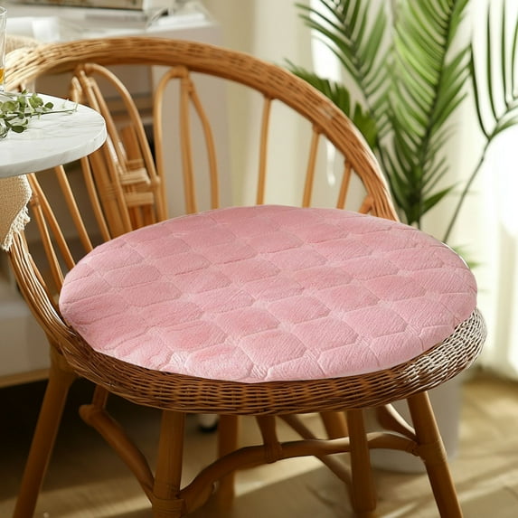 Nkmbld Seat Cushion for Kitchen Chairs, Round Plushs Cushion Tatami Chair Cushions Fart Cushion for Backyard, Couch, Sofa and Patio Furniture, Pink