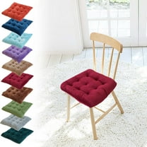 Nkmbld Seat Cushions for Kitchen Chairs, Solid Color Thickened Velvet Chair Cushions with Strap, High Density Foam Comfortable Chair Pad