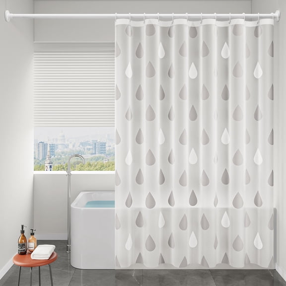 Nkmbld Shower Curtains for Bathroom, Solid Color Window Sheer Curtain Panels, Elegant Curtains & Drapes for Living Room, Bedroom, Bathroom, White
