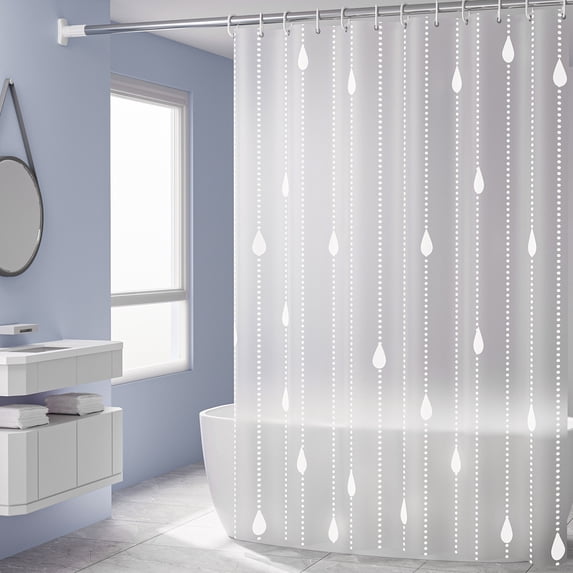 Nkmbld Shower Curtains for Bathroom, Solid Color Window Sheer Curtain Panels, Elegant Curtains & Drapes for Living Room, Bedroom, Bathroom, White