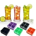 thumbnail image 1 of Nkmbld Silicone Tray 4-cell Ice Tray with Lid Summer New Product Ice Mould Ice Box Ice Tray, BPA-Free, 1 of 8